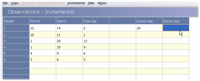 entering new incremental data
